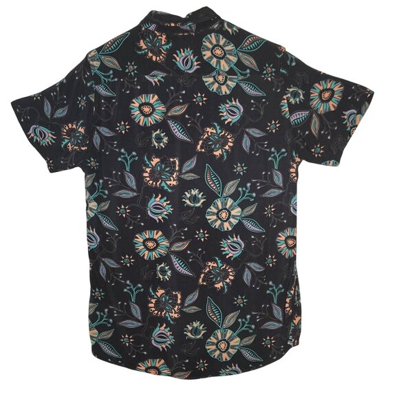 Molokai Surf Men's Medium  Wild Flower Button-Down Gray Floral Rayon Pocket - Picture 2 of 16